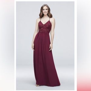 spaghetti strap sequin lace jersey sheath dress